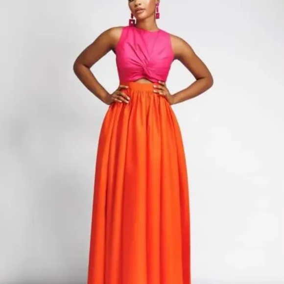 NWT Forever Amelia Remi Maxi Pink & Orange Size UK14/US10 - Picture 2 of 8